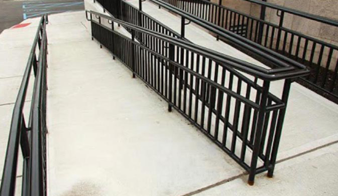 ADA compliant ramp near road for accessibility