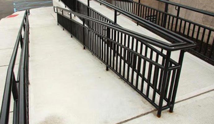 ADA compliant ramp with handrails