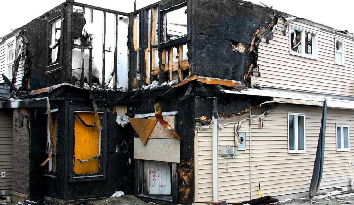 Fire damaged property