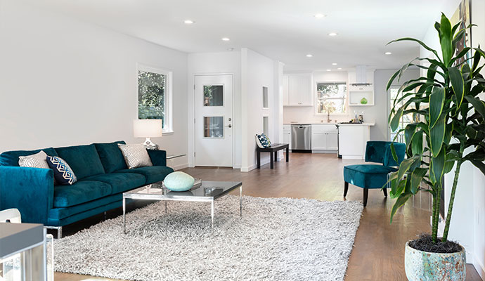 Clean living room space