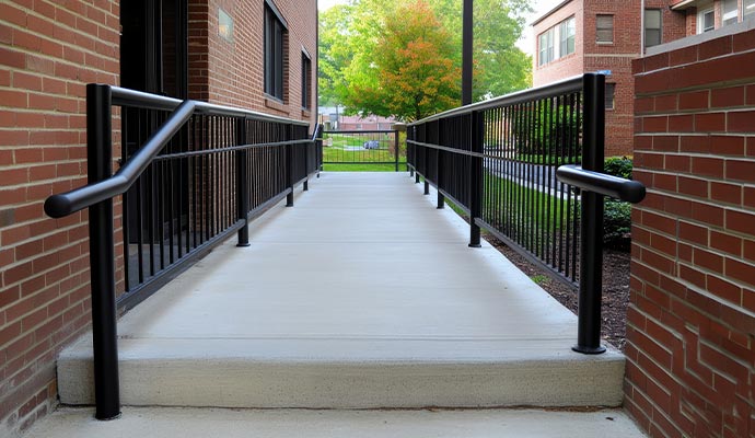 Commercial ada concrete ramp