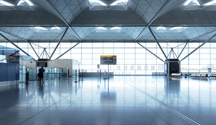 Modern airport terminal