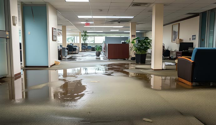 Water damaged commercial space Water damaged commercial space