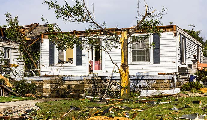 Disaster damaged residential property