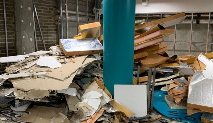 Disaster restoration in a commercial building