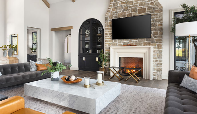Restored living room after professional smoke odor removal