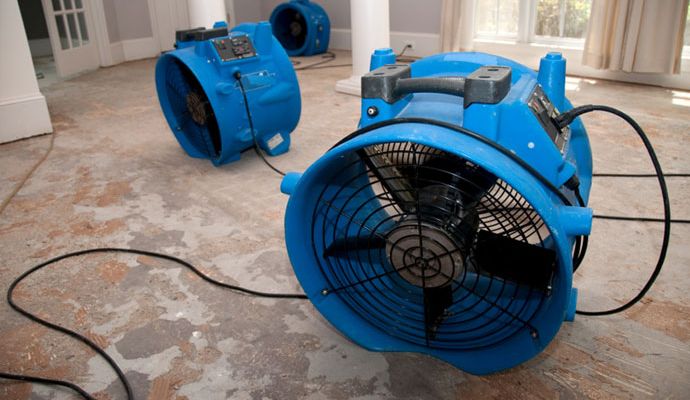 Drying restoration using industrial fan Drying restoration process using industrial fan
