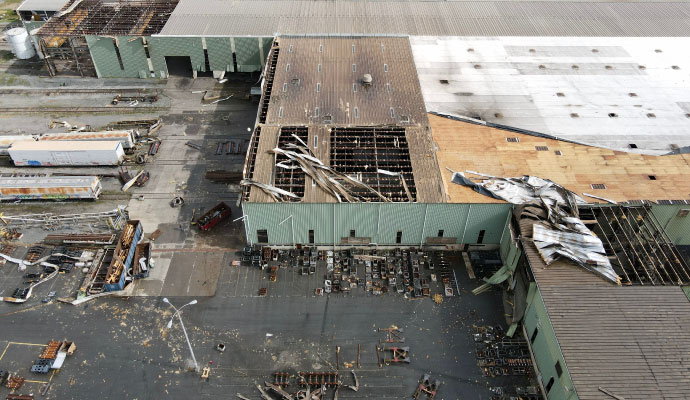 Storm damaged commercial space