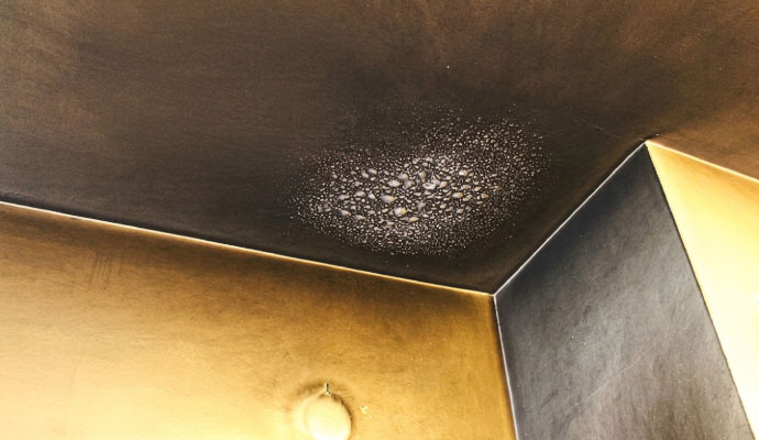 Soot damaged ceiling