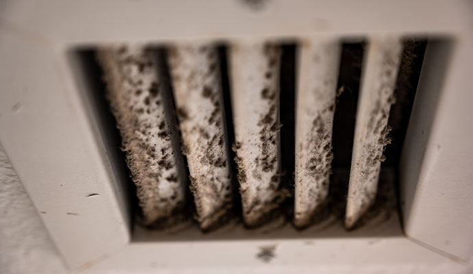 HVAC ceiling vent dust and mold