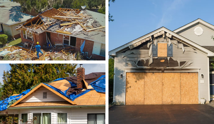 Collage of residential property damage