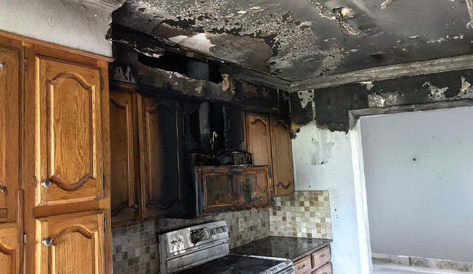 Kitchen fire damage ceiling