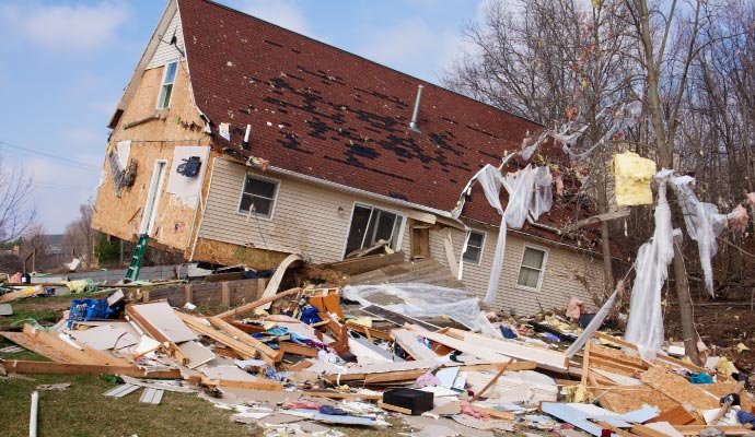 Storm damaged property