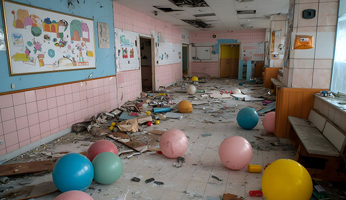 Storm damaged daycare center
