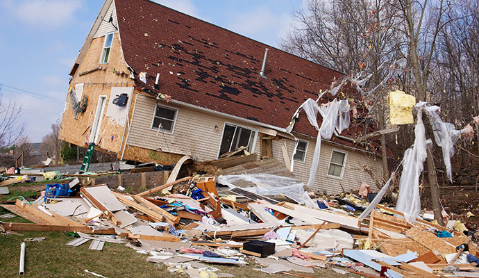 Tornado damaged property