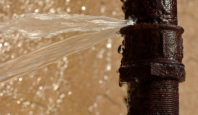 Burst water pipe