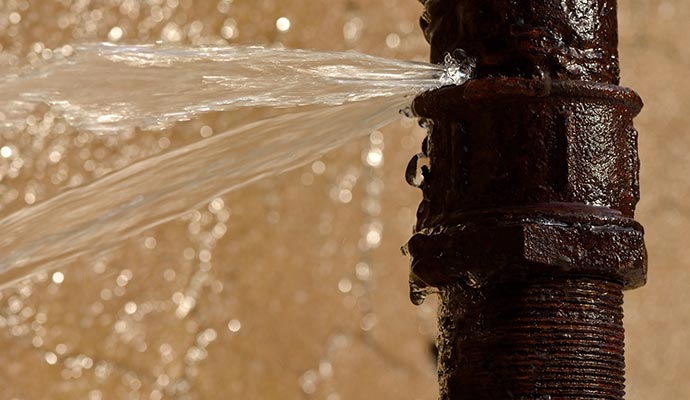 Leaking water pipe