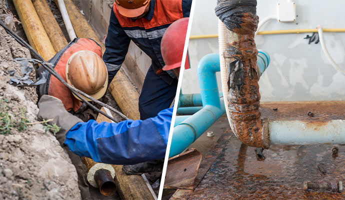 Pipe restoration service and damaged pipe