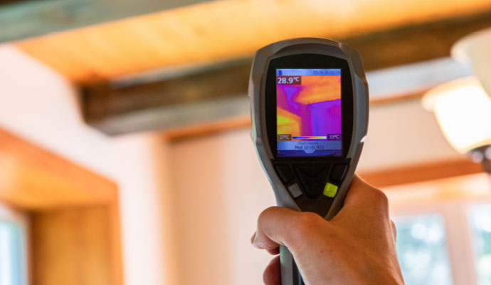 Water leak detection using thermal camera